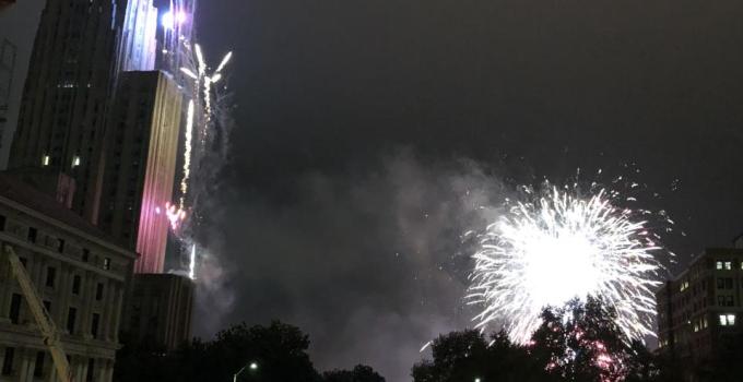 Fireworks at the Cathedral of Learning